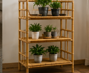Kệ tre cây cảnh 3 tầng